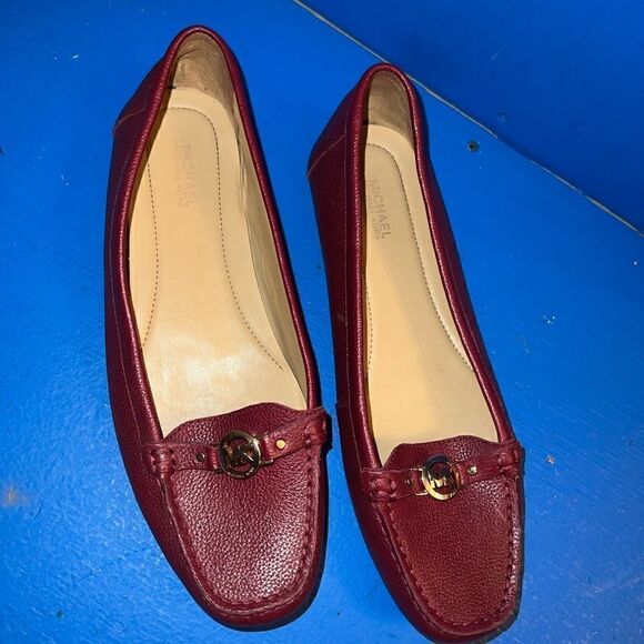 Michael Kors MG18F red leather ballet flats Women's 8.5 M EU 38.5 - Picture 2 of 6